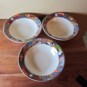 Vitromaster Metropolitan colorful bowls vintage 1991 trio of 3  (w1213)